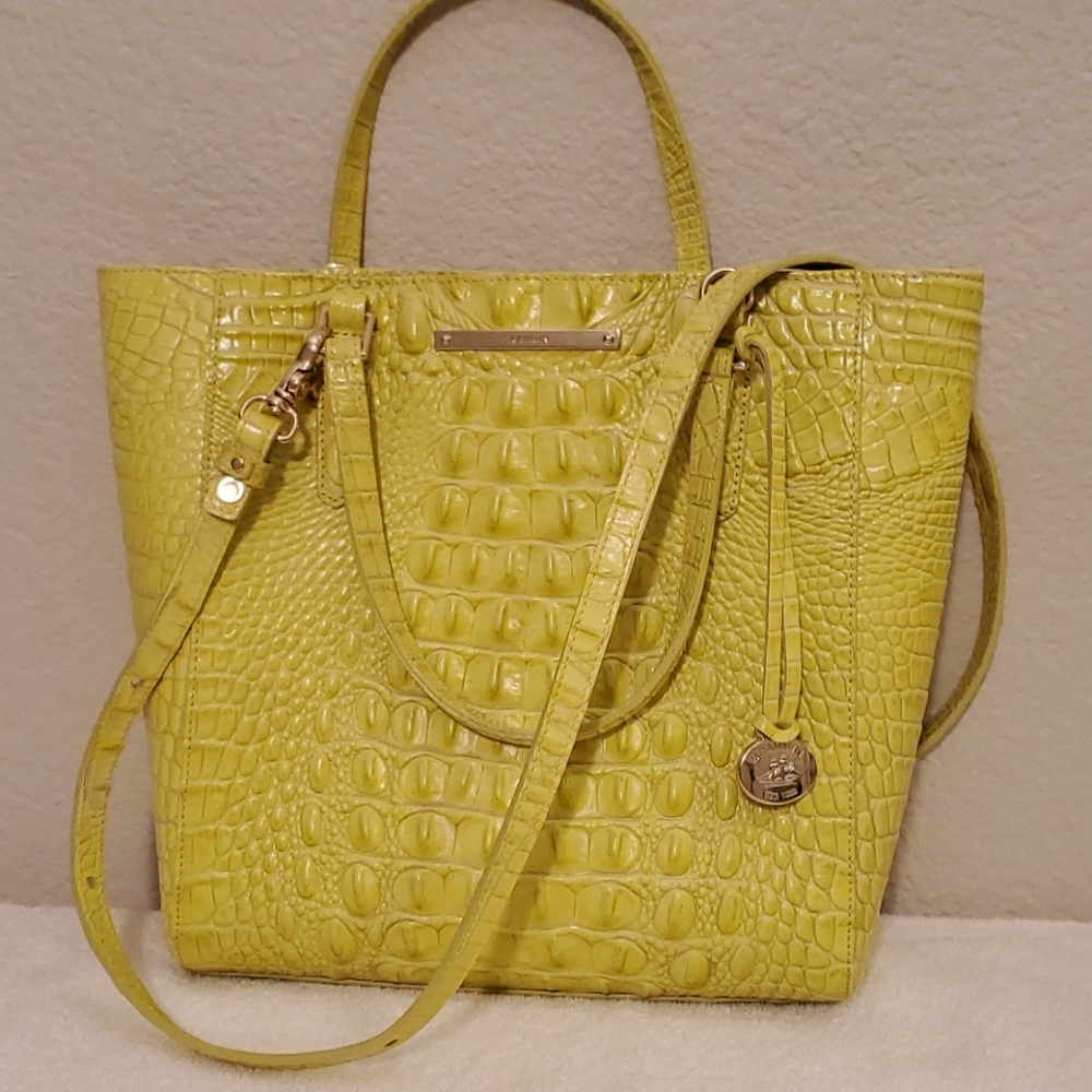 NWOT, Brahmin Med Tote, Chartreuse
